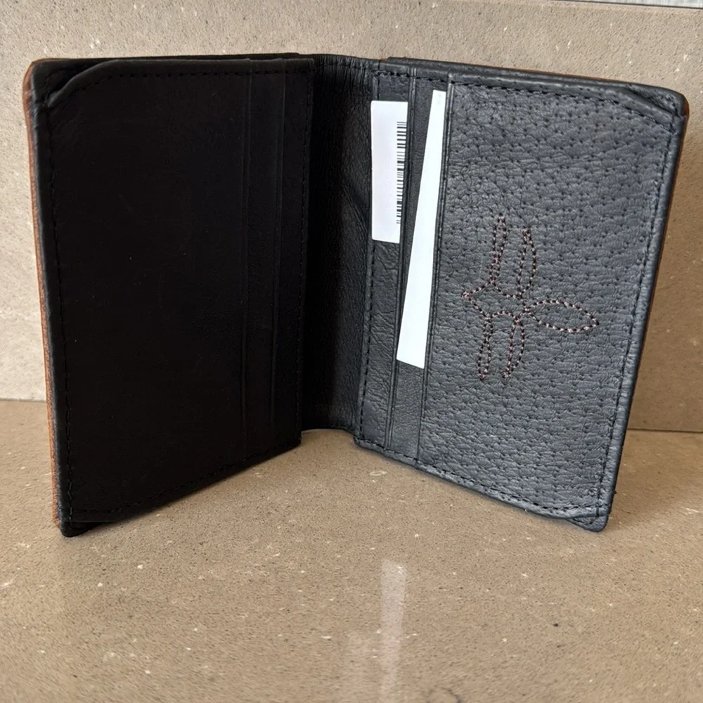 Justin Front Pocket Wallet Genuine Leather New in Box